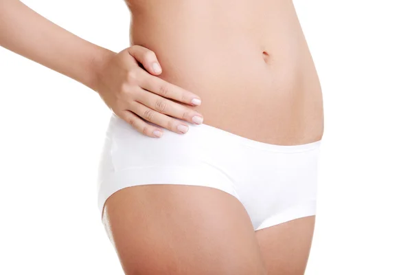 Sexy young woman in white panties — Stock Photo, Image