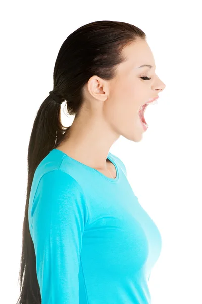 Woman stressed is going crazy — Stock Photo, Image