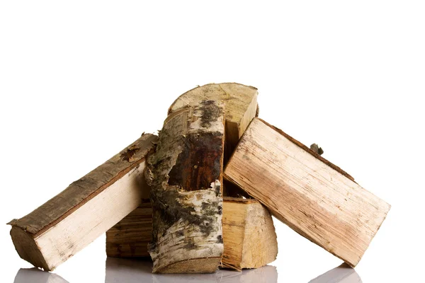 Brennholz aus Birke gefällt. — Stockfoto