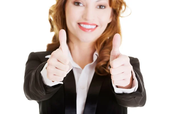 Business woman with thumbs up, ok gesture — Stock Photo, Image