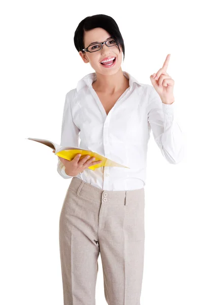 Happy young woman - student or teacher — Stock Photo, Image