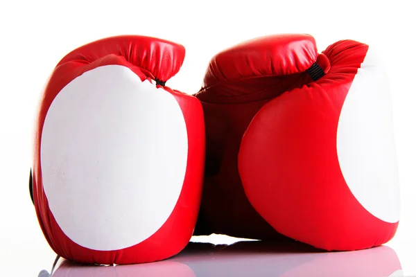 Рукавички для боксу з червоної шкіри — стокове фото
