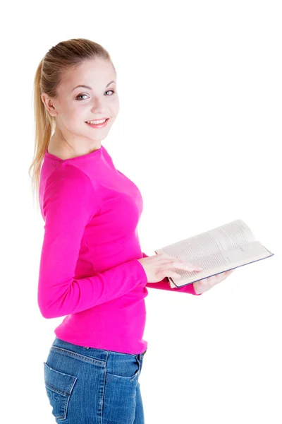 Mujer rubia leyendo libro —  Fotos de Stock