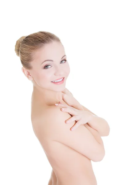 Sensual topless beautiful blond girl — Stock Photo, Image