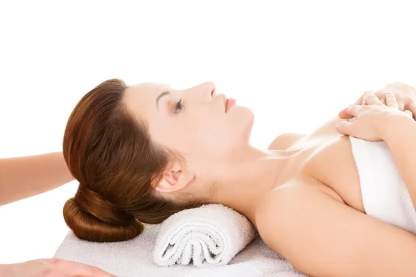 Attractive woman relaxing beeing massaged — Stock Photo, Image