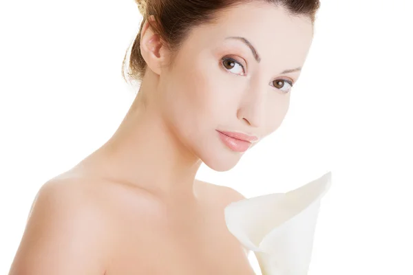 Beautiful woman with calla — Stock Photo, Image