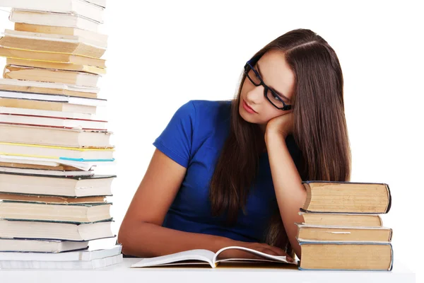 Teen girl learning at the desk — Stock Photo, Image