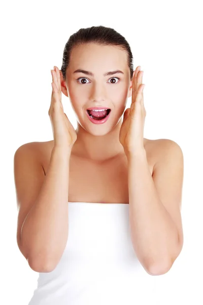 Shocked and excited teen woman — Stock Photo, Image