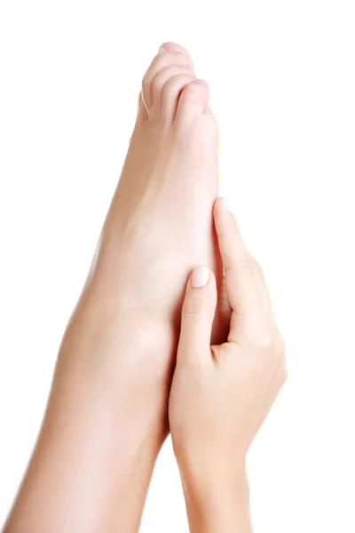 Linda mão feminina pés — Fotografia de Stock