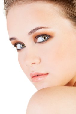 çekici genç kadının yüzüne. portre.