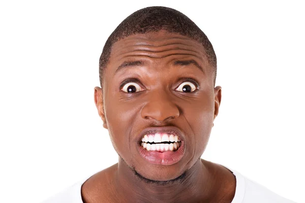 Handsome male's face showing surprise, shock. — Stock Photo, Image