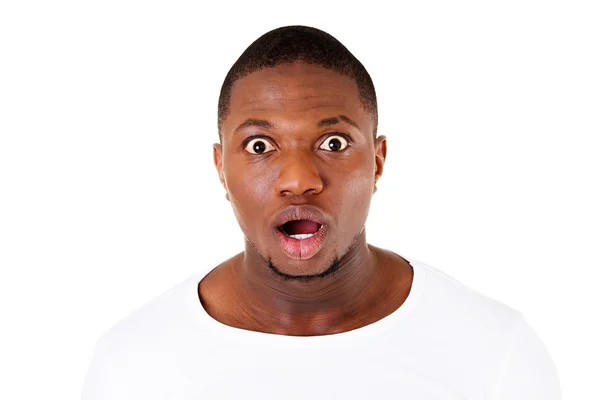 Handsome male's face showing surprise, shock. — Stock Photo, Image