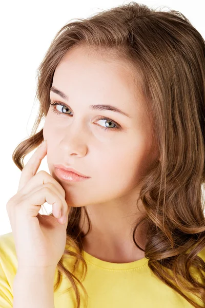 Beautiful young woman's face. — Stock Photo, Image