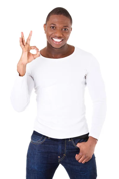 Handsome male showing OK. — Stock Photo, Image