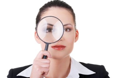 iş kadını Büyüteç arıyor.