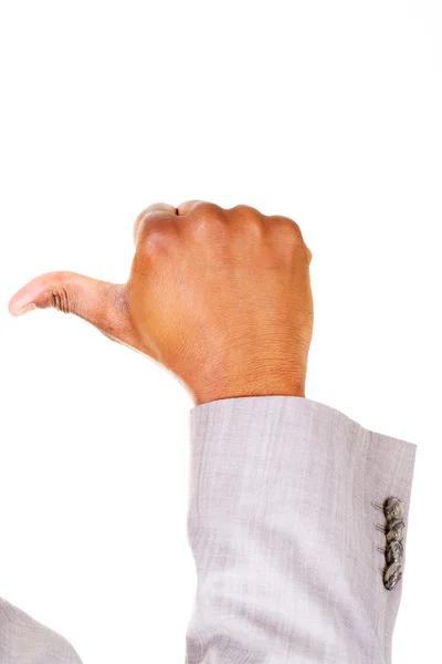 Male hands, pointing. Sign. — Stock Photo, Image