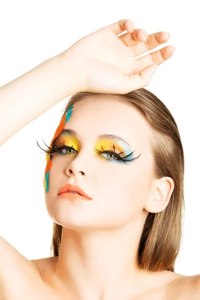 Beautiful woman with abstract make up. — Stock Photo, Image