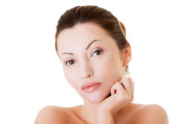 güzel kadın, sağlıklı bir temiz cilt