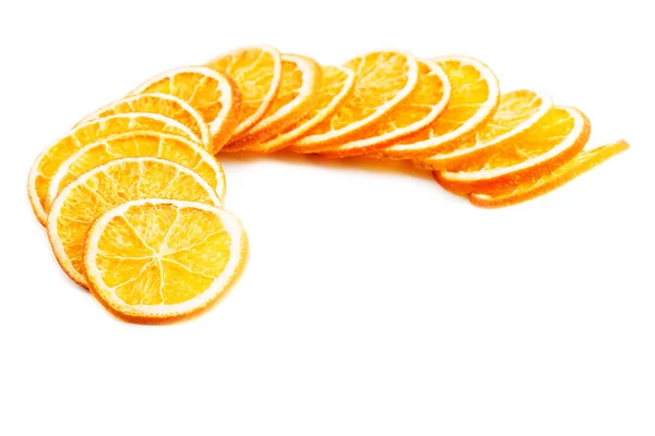 Φέτες πορτοκαλιού πάνω από λευκό. — Φωτογραφία Αρχείου