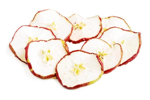 Slices of an apple lying over white. — Stock Photo, Image