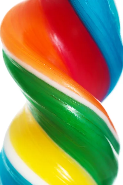 Close up on longitudinal and colorful lollipop. — Stock Photo, Image