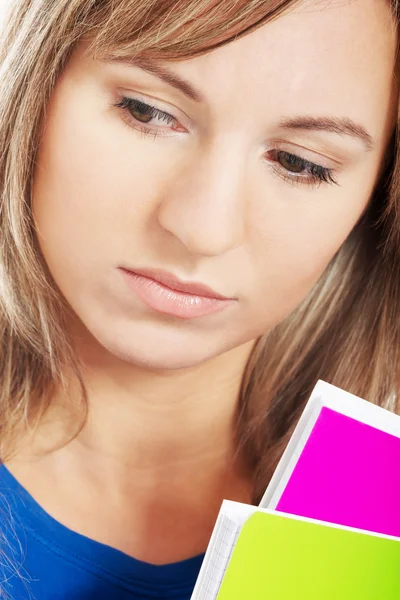 Primer plano en joven estudiante triste . — Foto de Stock