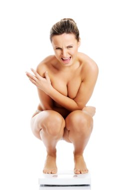 Naga kobieta na zakres.