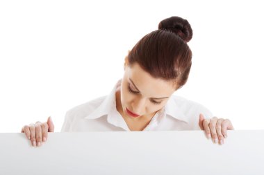 güzel genç iş kadını Kopyala yer tutan.