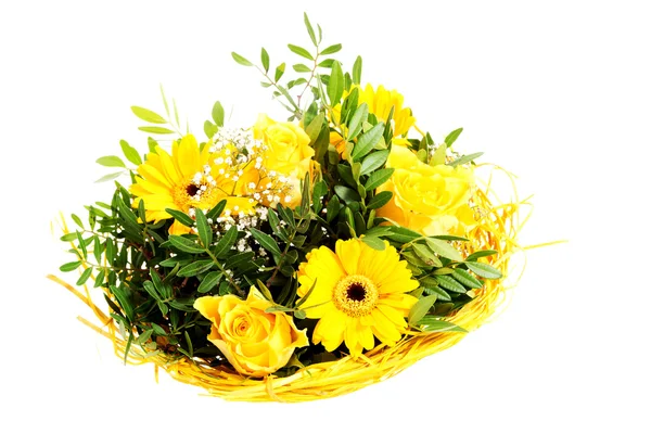 Beautiful bouquet of yellow flowers. — Stock Photo, Image