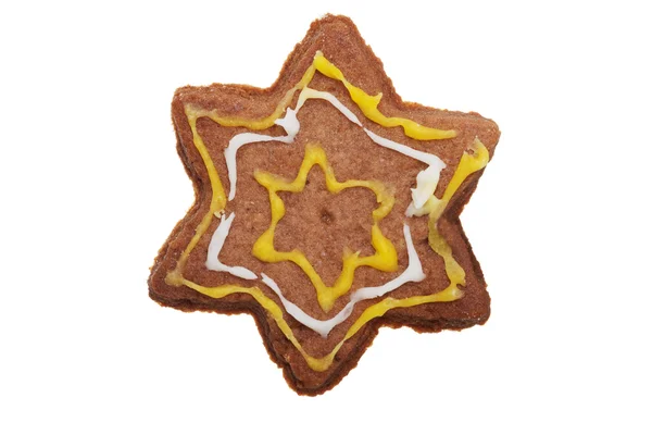 Gingerbread star Christmas cookie. — Stock Photo, Image