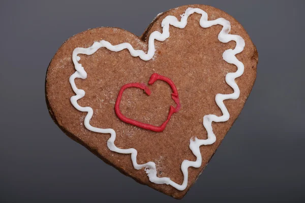 Biscoito de coração de Natal de gengibre . — Fotografia de Stock