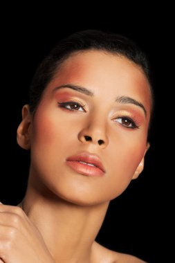 çekici kadının yüzüne. portre.