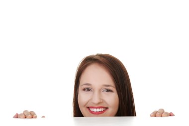 genç güzel casual kadın kopya yer tutan.