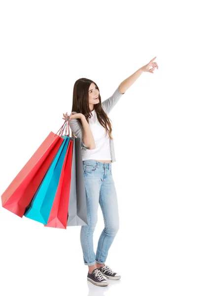 Young beautiful woman is shopping. — Stock Photo, Image