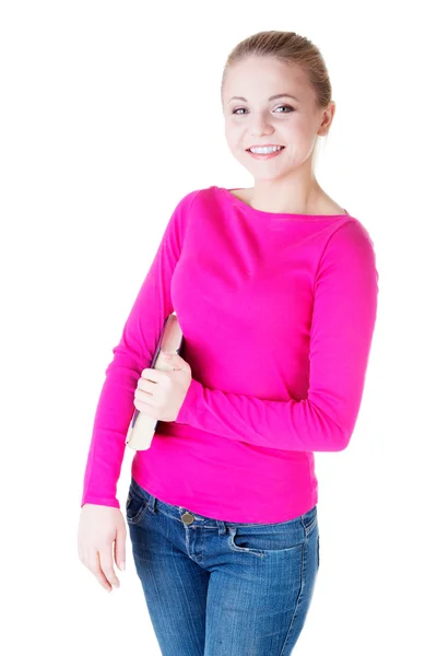 Young woman student with book. — Stock Photo, Image