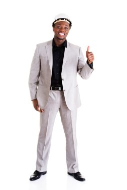 kask gesturinh başparmak yukarıya içinde başarılı businesman.