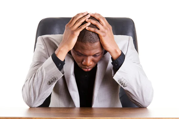 Droevig, moe of depressief zakenman — Stockfoto