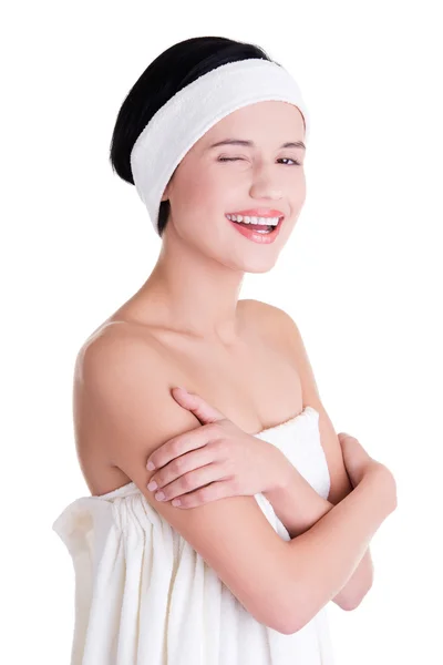Woman with perfect body ready for skin treatment. — Stock Photo, Image