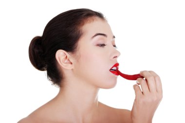 hot paprika ile güzel bir kadın