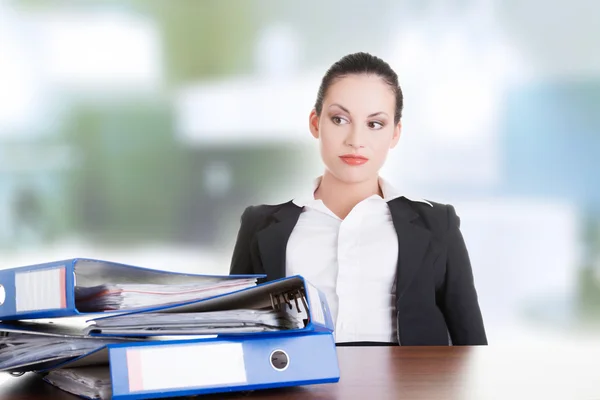 Tired and exhousted business woman. — Stock Photo, Image