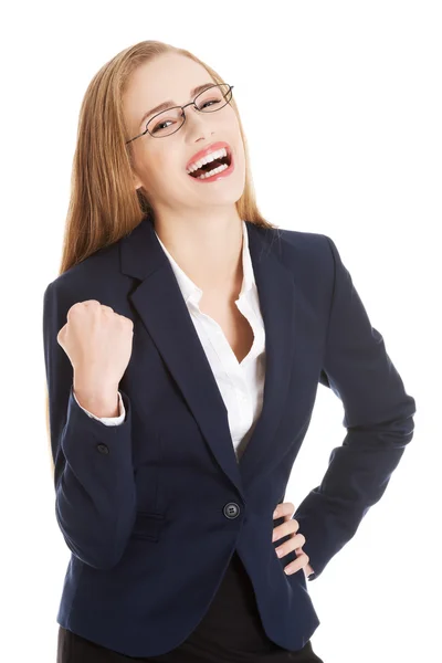 Happy and shocked business woman. — Stock Photo, Image