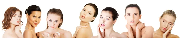 Vackra ansikte spa kvinna med frisk ren hud. — Stockfoto