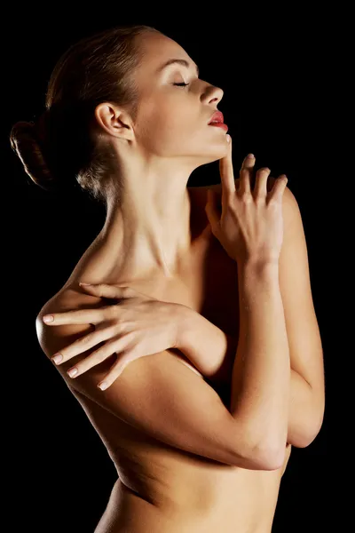 Topless sensuele Kaukasische vrouw. — Stockfoto