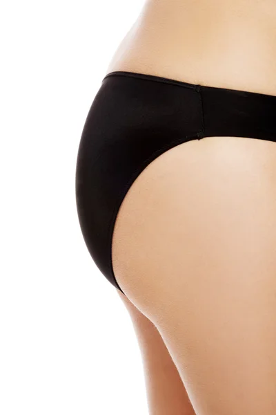 Perfect slim and supper female buttocks in black panties. — Stock Photo, Image