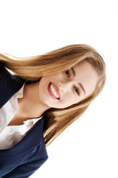 Beautiful caucasian business woman smiling. — Stock Photo, Image