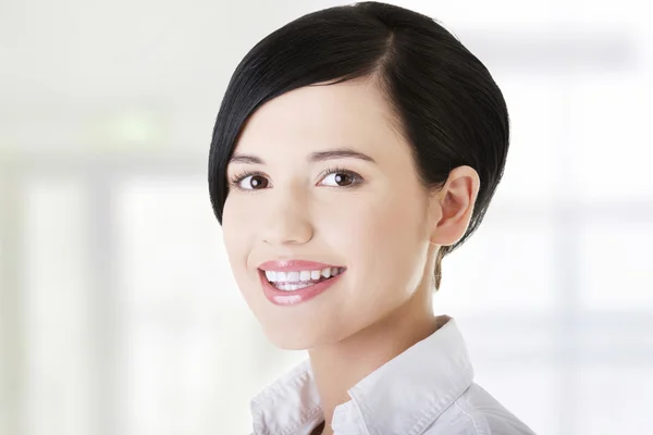 Jovem feliz empresária retrato — Fotografia de Stock