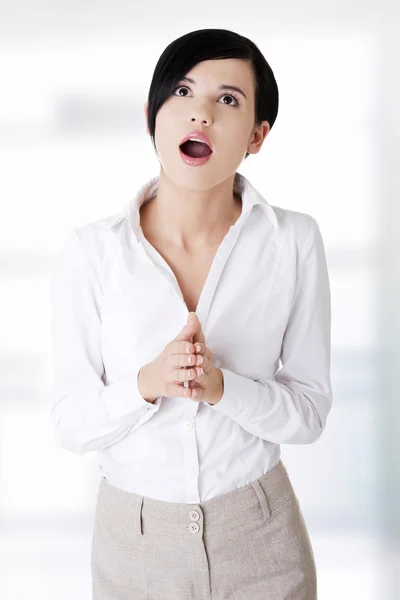 Shocked businesswoman — Stock Photo, Image
