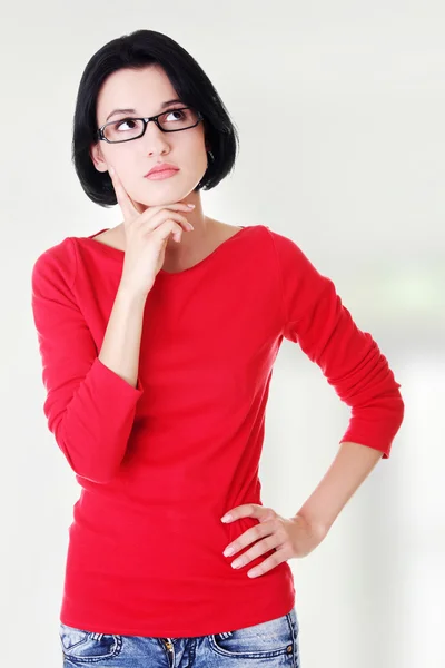 Thoughtful student girl — Stock Photo, Image