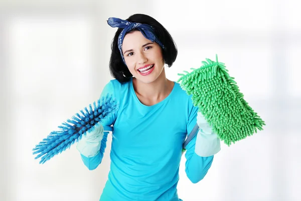 Happy nettoyage femme portrait — Photo