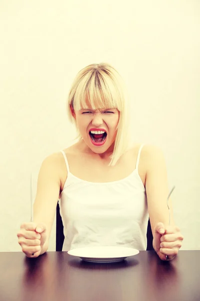 Hungrige Frau. — Stockfoto